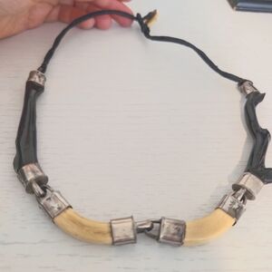 Black and Silver Pendant Necklace